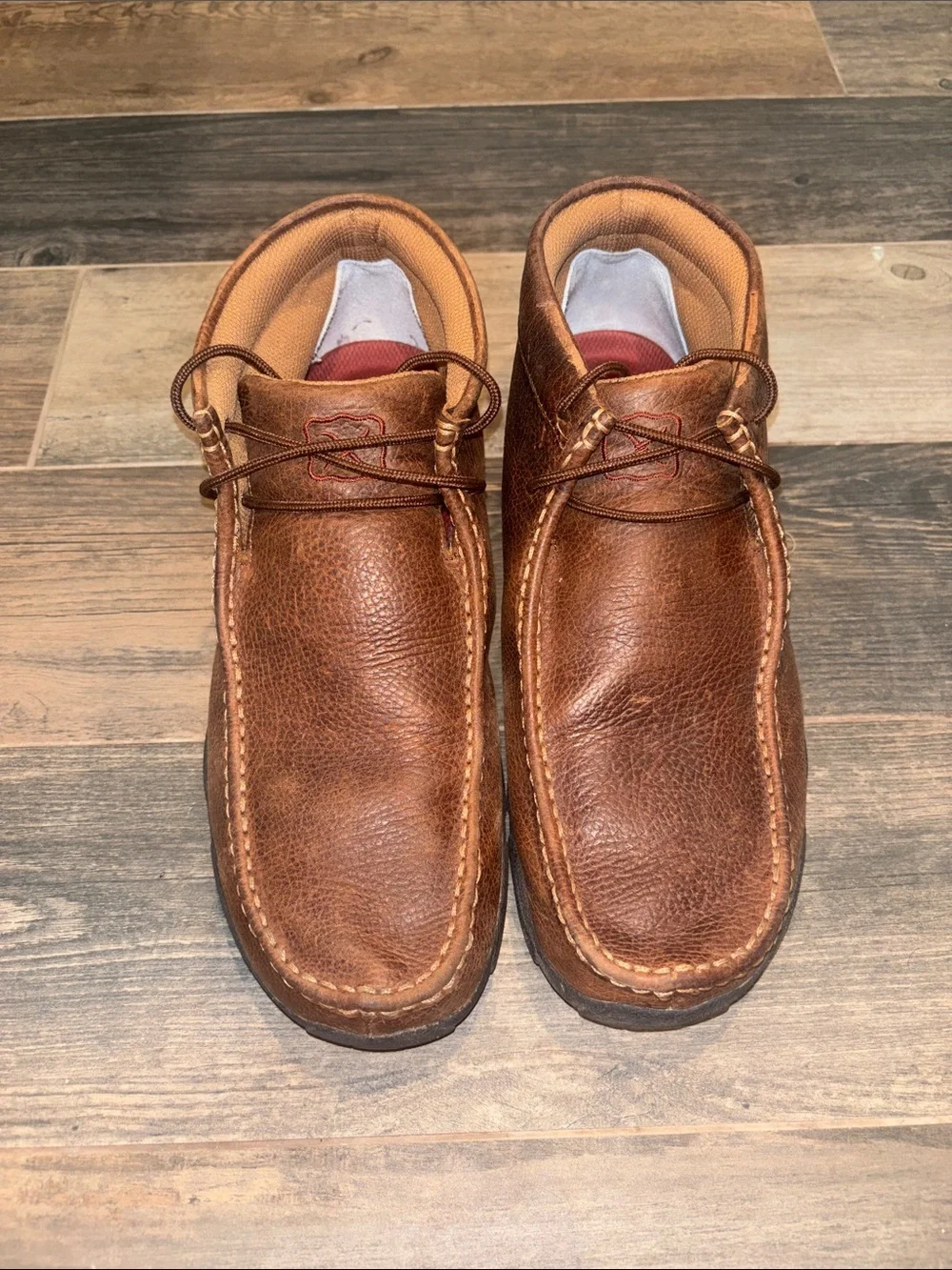 Men's Brown Leather Casual Moc Toe Shoes